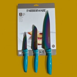 Farberware Titanium Coated 3 Piece Chef Knife Set